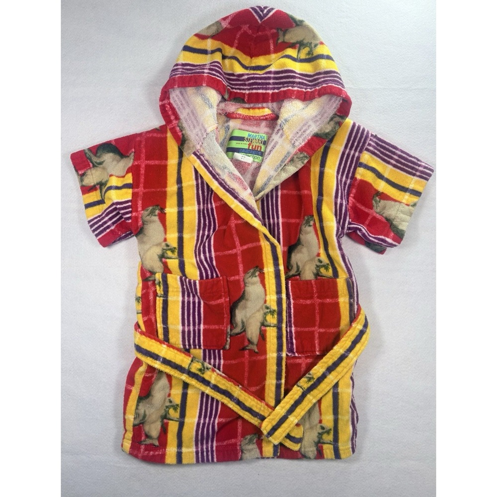 Vintage Martha Stewart Kids Hooded Terry Cloth Beach Pool Cover Up Sea Lion 6-7